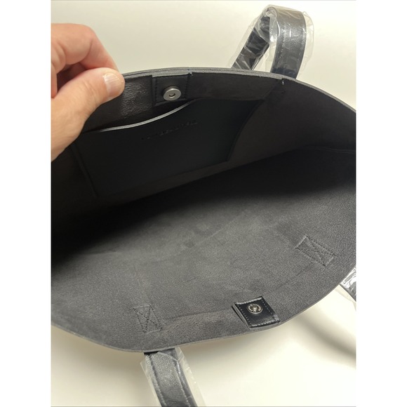 Wahine Made Co 100% Vegan Leather Black Shoulder Bag‎ 14x16 In - Picture 4 of 5